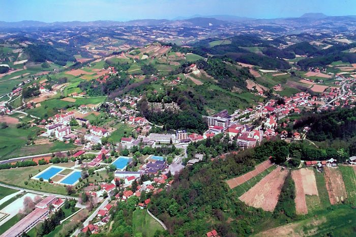 Pogled iz zraka na Krapinske Toplice, 1998.
